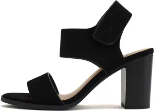 SODA Topshoeave Wait Womens Open Toe Chunky Heel Ankle Strap Shoes Block High Heel Dress Sandals