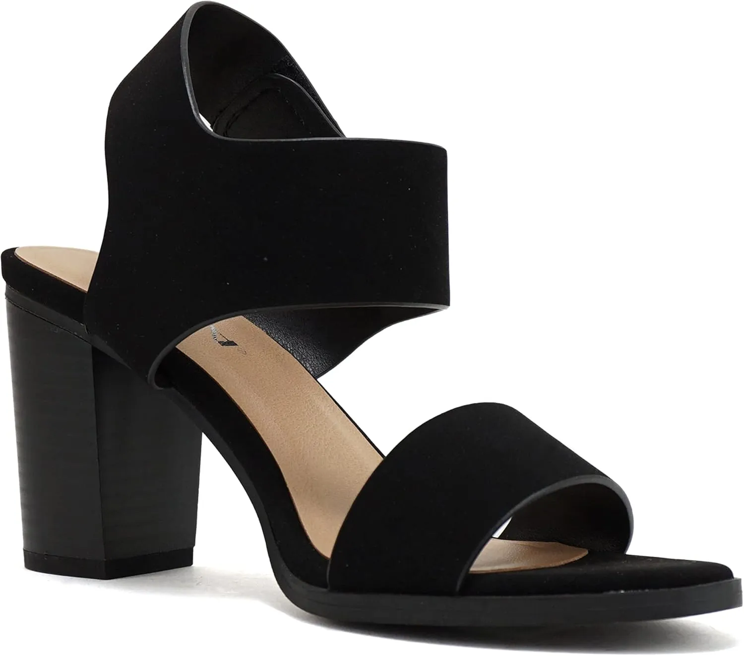 SODA Topshoeave Wait Womens Open Toe Chunky Heel Ankle Strap Shoes Block High Heel Dress Sandals