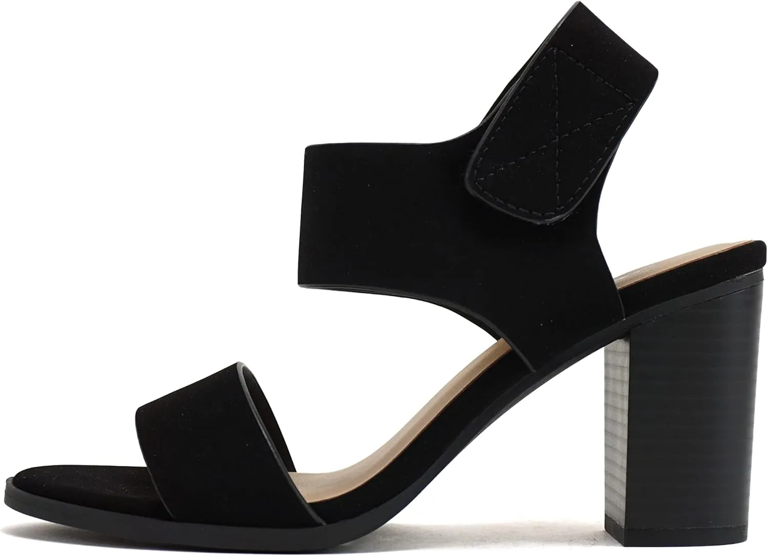 SODA Topshoeave Wait Womens Open Toe Chunky Heel Ankle Strap Shoes Block High Heel Dress Sandals