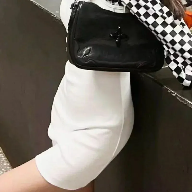 Sohiwoo Streetwear Vintage Cross Women Shoulder Bags Korean Fashion Y2k Aesthetic Underarm Bag Trendy Casual Office Lady Handbags Femme