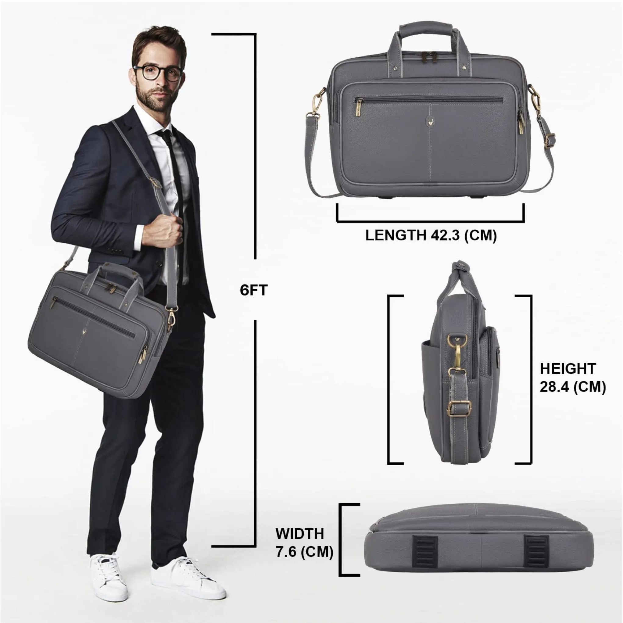 STANFORD Leather Laptop Messenger Bag for Men