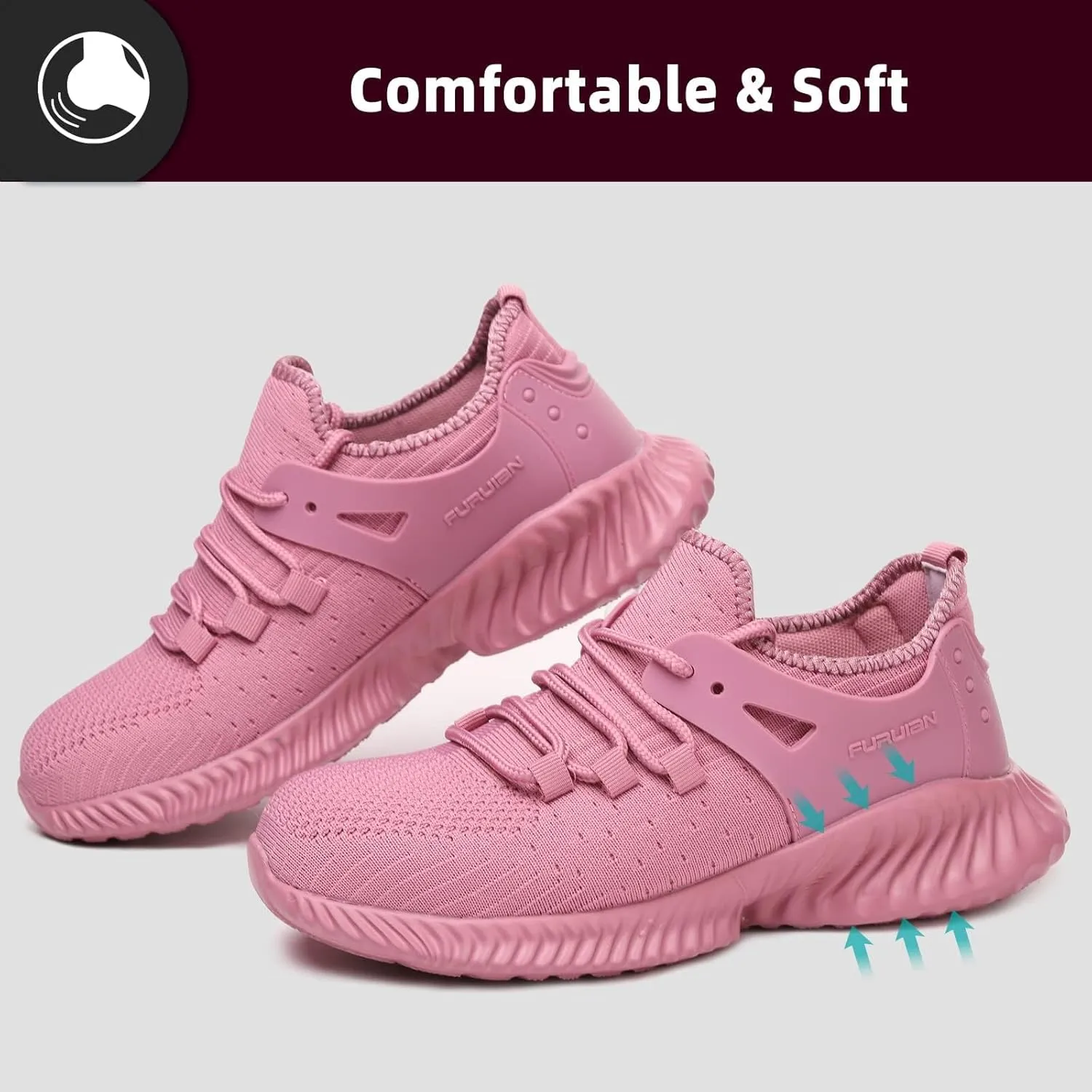 Steel Toe Shoes for Men Comfortable Safety Shoes Non Slip Steel Toe Sneaker