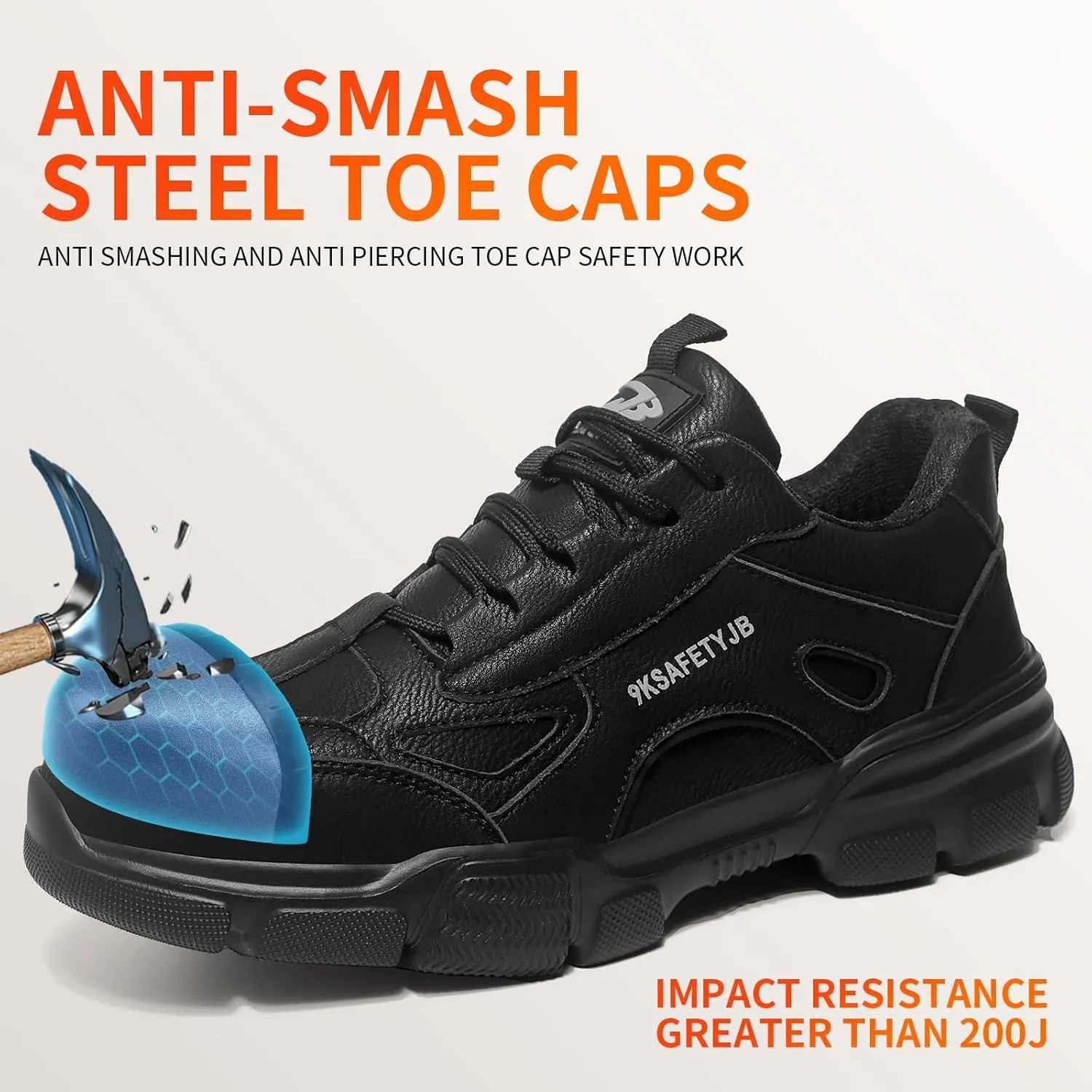 Steel Toe Shoes for Men Puncture Proof Indestructible Industry Construction Work Shoes Lightweight Comfortable Breathable Steel Toe Safety Sneakers
