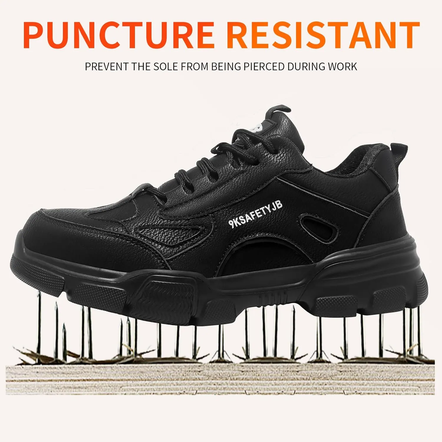 Steel Toe Shoes for Men Puncture Proof Indestructible Industry Construction Work Shoes Lightweight Comfortable Breathable Steel Toe Safety Sneakers