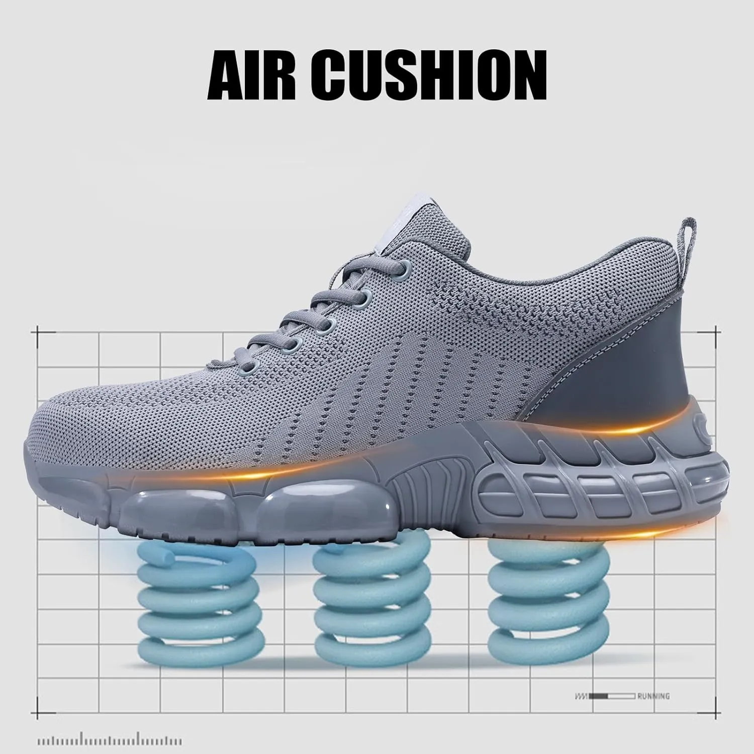Steel Toe Shoes for Men Women Lightweight Work Shoes Indestructible Safety Sneakers Comfortable Steel Toe Sneakers Mens Work Tennis Shoe for Industrial Construction