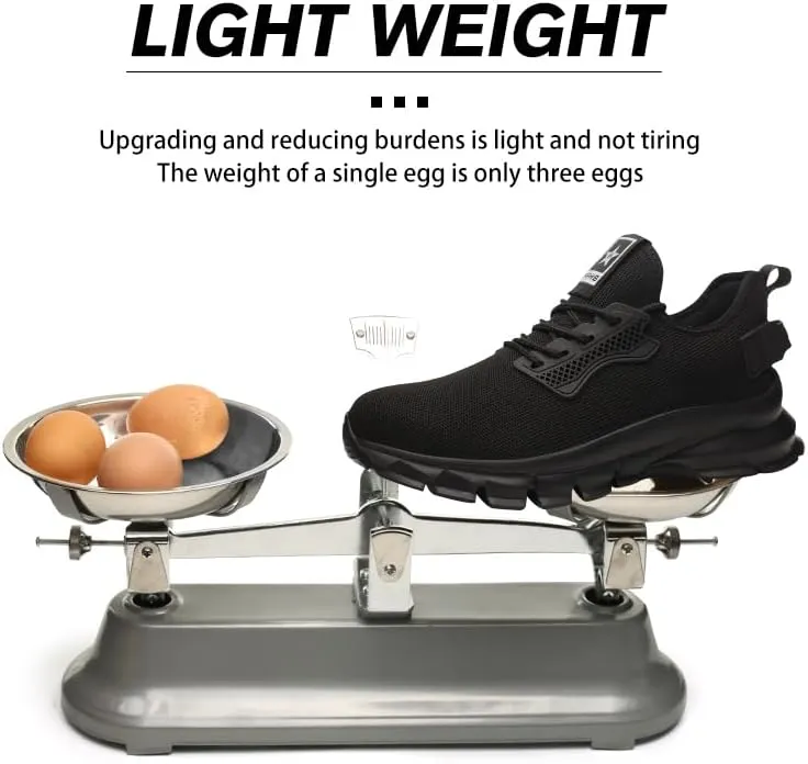 Steel Toe Shoes for Men Women Work Shoes Safety Sneakers Shoes Comfortable Lightweight Puncture Proof Slip on Indestructible Work Shoes