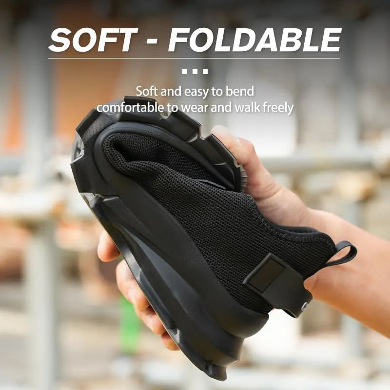 Steel Toe Shoes for Men Women Work Shoes Safety Sneakers Shoes Comfortable Lightweight Puncture Proof Slip on Indestructible Work Shoes