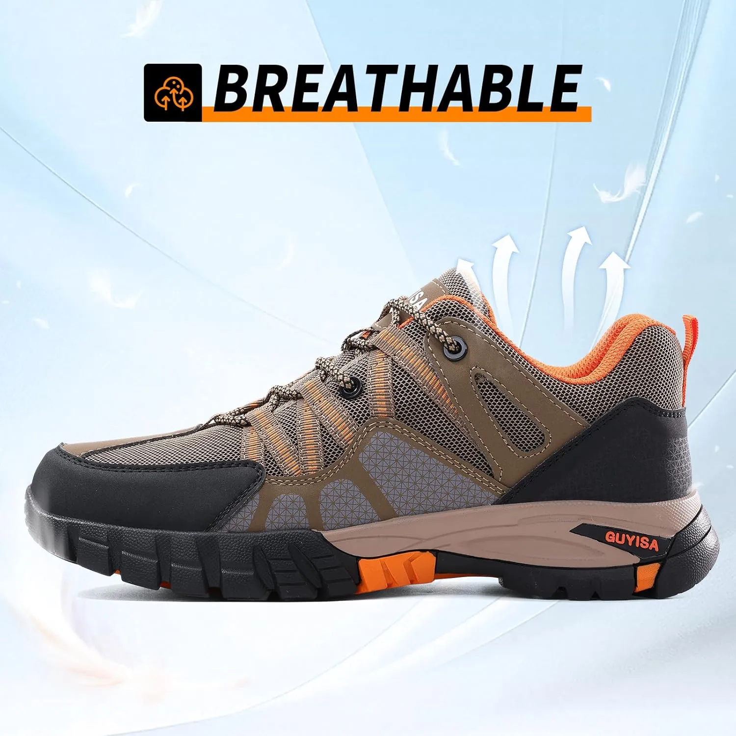 Steel Toe Shoes for Men,Non Slip Lightweight Work Shoes,Construction Industrial Work Boots,Comfortable Breathable Safety Steel Toe Sneakers for Men.