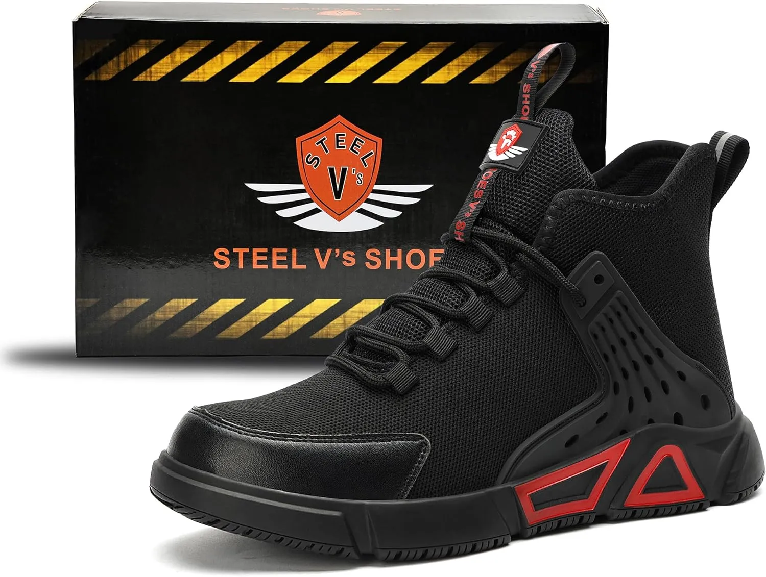 STEEL V's Men & Women Steel-Toe Work Shoes, Composite Toe, Lightweight, Breathable, Durable, Slip-Resistant, Arch Support, Oder Selector, Industrial Athlete, Zapatos de Seguridad para Hombres y Mujer