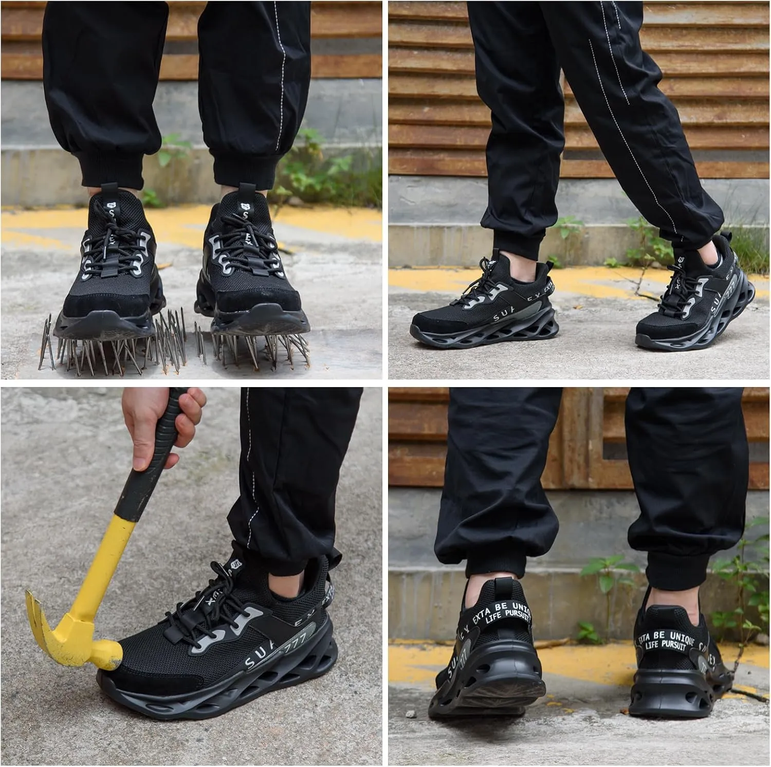 SUADEX Steel Toe Shoes for Men Women Safety Toe Work Shoes Breathable Steel Toe Sneakers Puncture Resistant