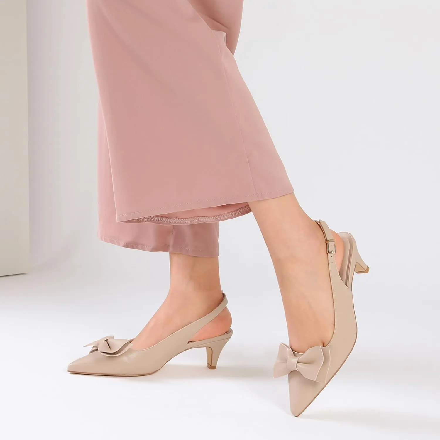 Susanny Slingback Heels for Women Stiletto Closed Pointed Toe Dress Shoes Heels Sexy Kitten Pumps Wedding Party Evening Prom Dance Ankle Strappy Shoes