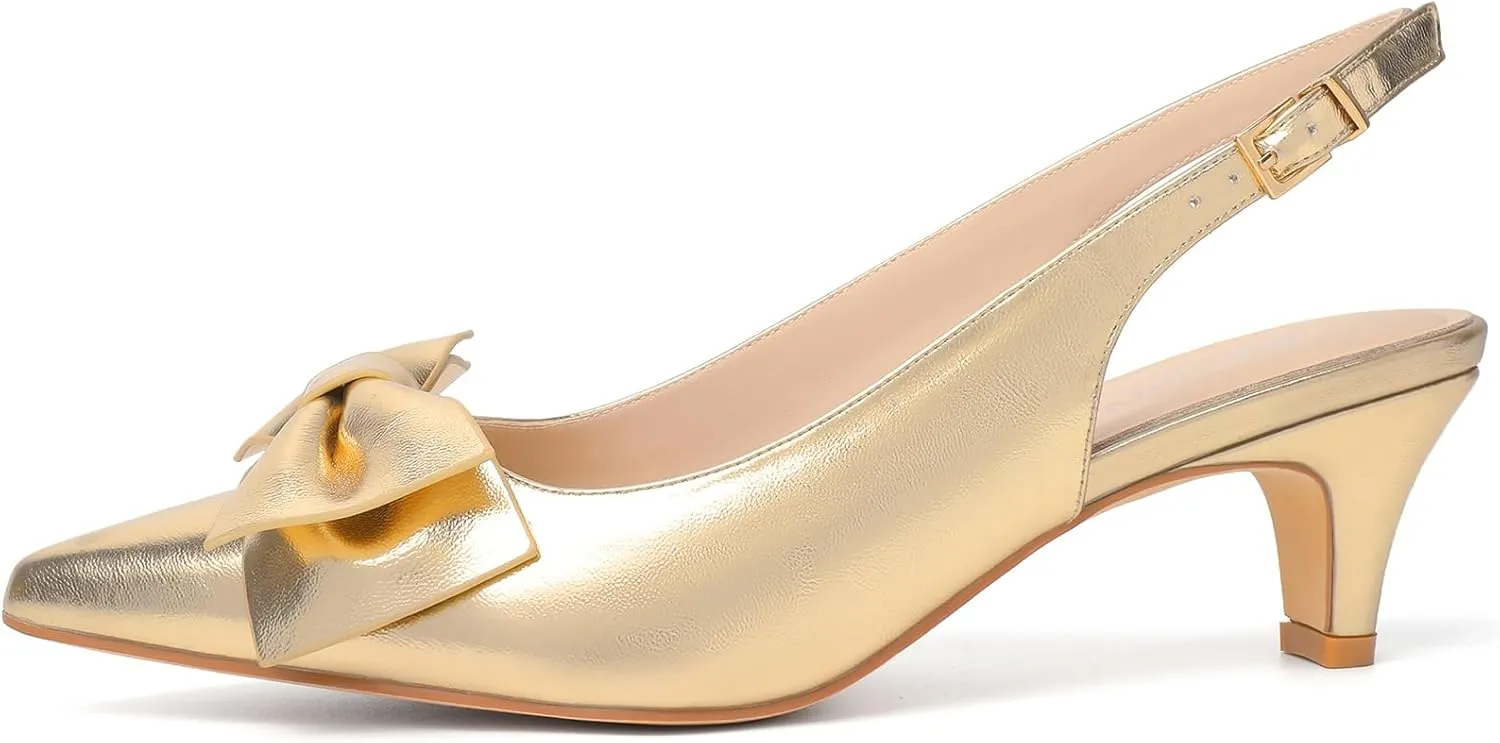 Susanny Slingback Heels for Women Stiletto Closed Pointed Toe Dress Shoes Heels Sexy Kitten Pumps Wedding Party Evening Prom Dance Ankle Strappy Shoes
