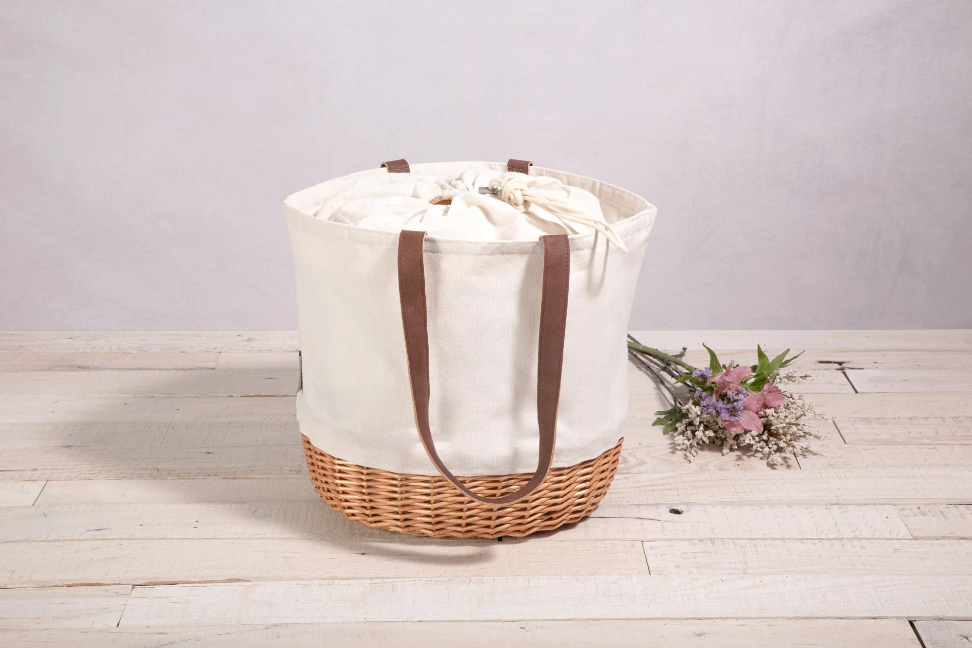 TCU Horned Frogs - Coronado Canvas and Willow Basket Tote