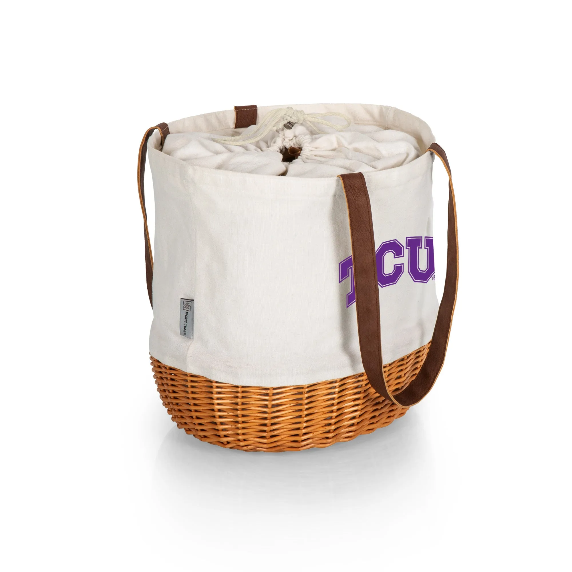 TCU Horned Frogs - Coronado Canvas and Willow Basket Tote