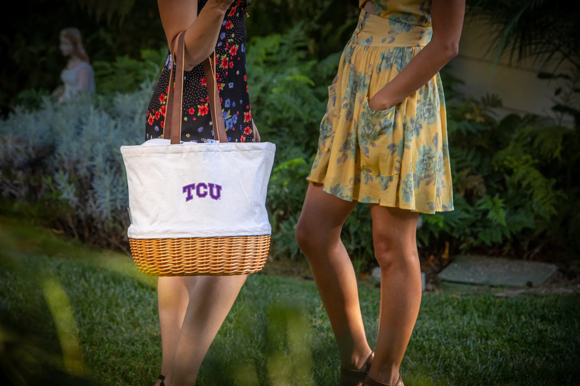 TCU Horned Frogs - Coronado Canvas and Willow Basket Tote