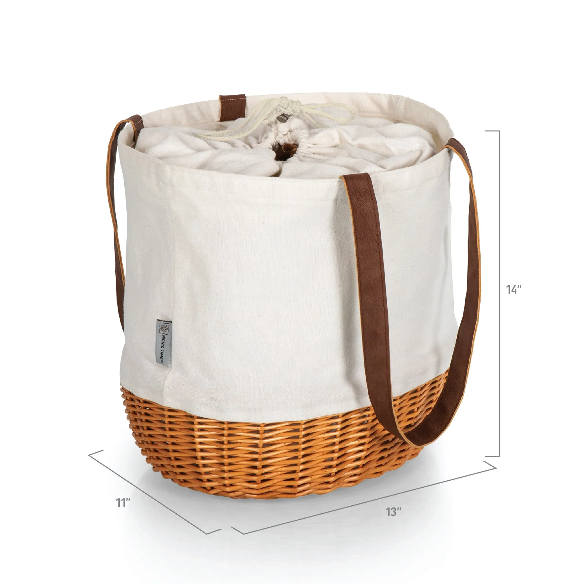 TCU Horned Frogs - Coronado Canvas and Willow Basket Tote