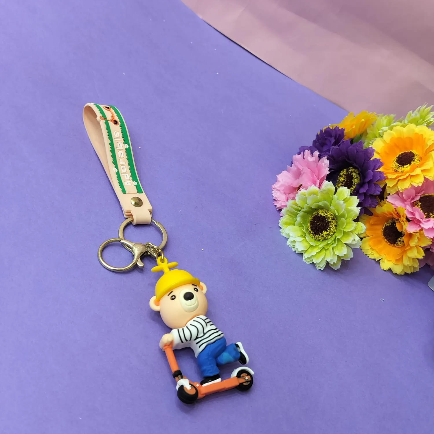 Teddy And Duck Theme  Keychain.