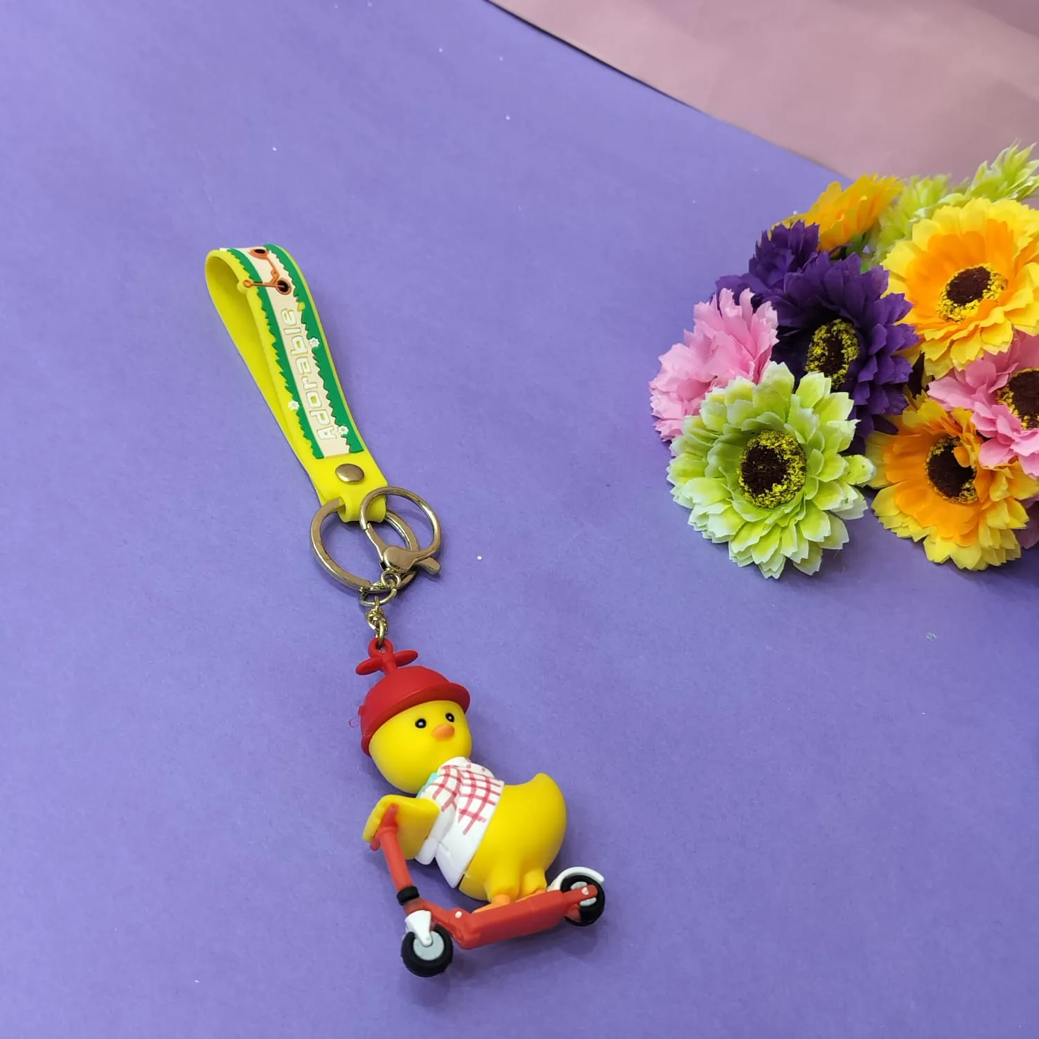 Teddy And Duck Theme  Keychain.