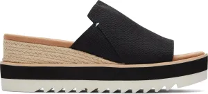 TOMS Womens Diana Platform Espadrille Casual Sandals Casual Mid Heel 2-3" - Black