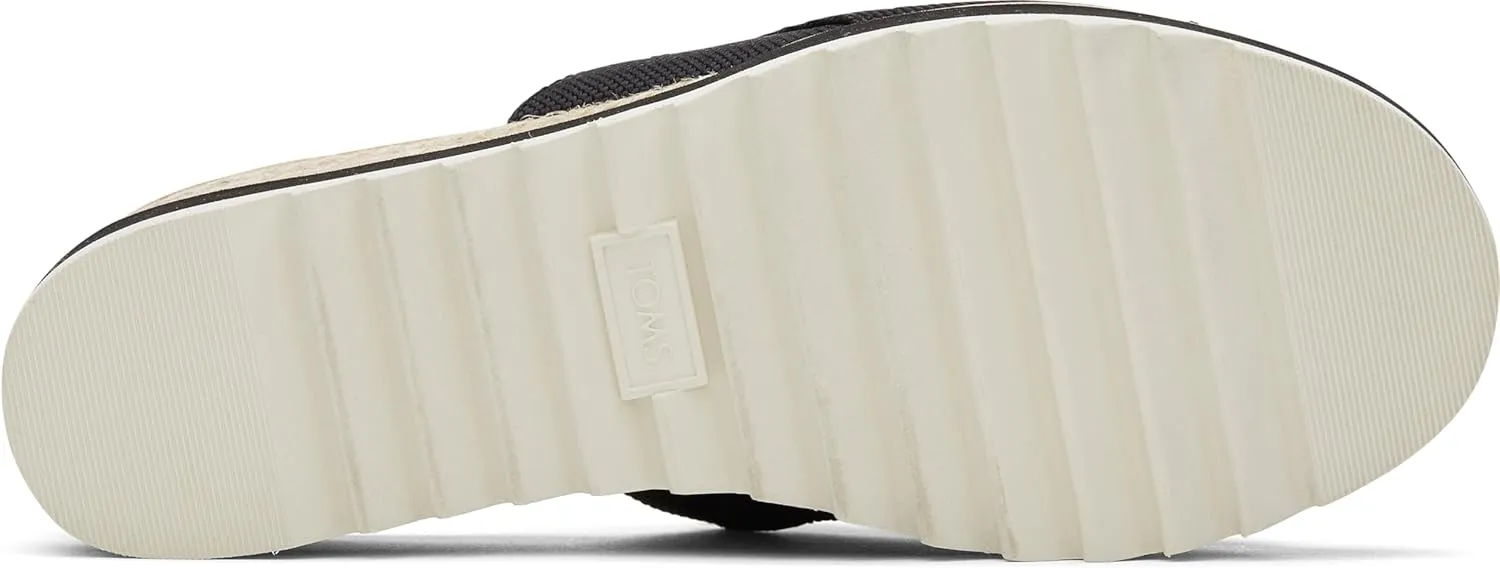 TOMS Womens Diana Platform Espadrille Casual Sandals Casual Mid Heel 2-3" - Black