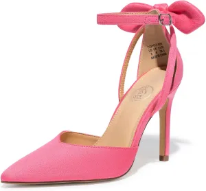Trary Heels for Women Closed Pointed Toe Heels Women's Pumps Stiletto High Shoes with Bow Knot Comfortable Ankle Strap Office Party Wedding Dress Shoes 3.74" Heel