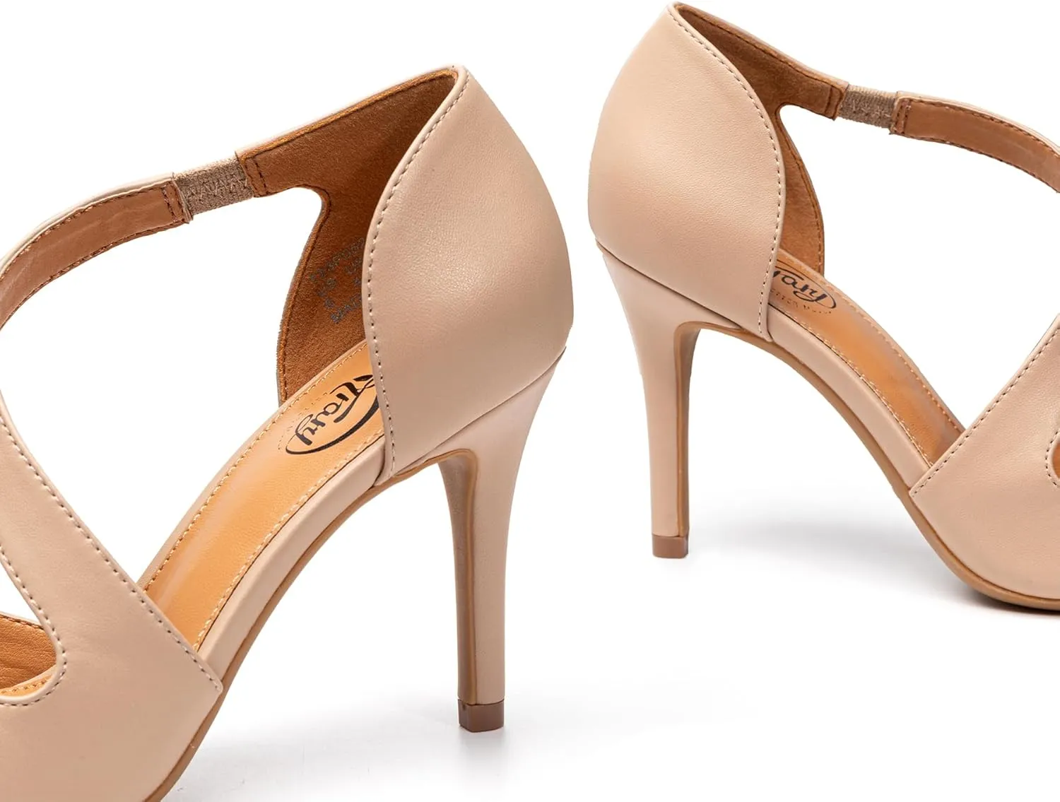Trary Heels for Women Dress Closed Pointed Toe Heels Comfortable Stiletto High Heels Pumps Sexy Slip On D'Orsay Pumps with Cross Elastic Straps Work Wedding Party Shoes for Women
