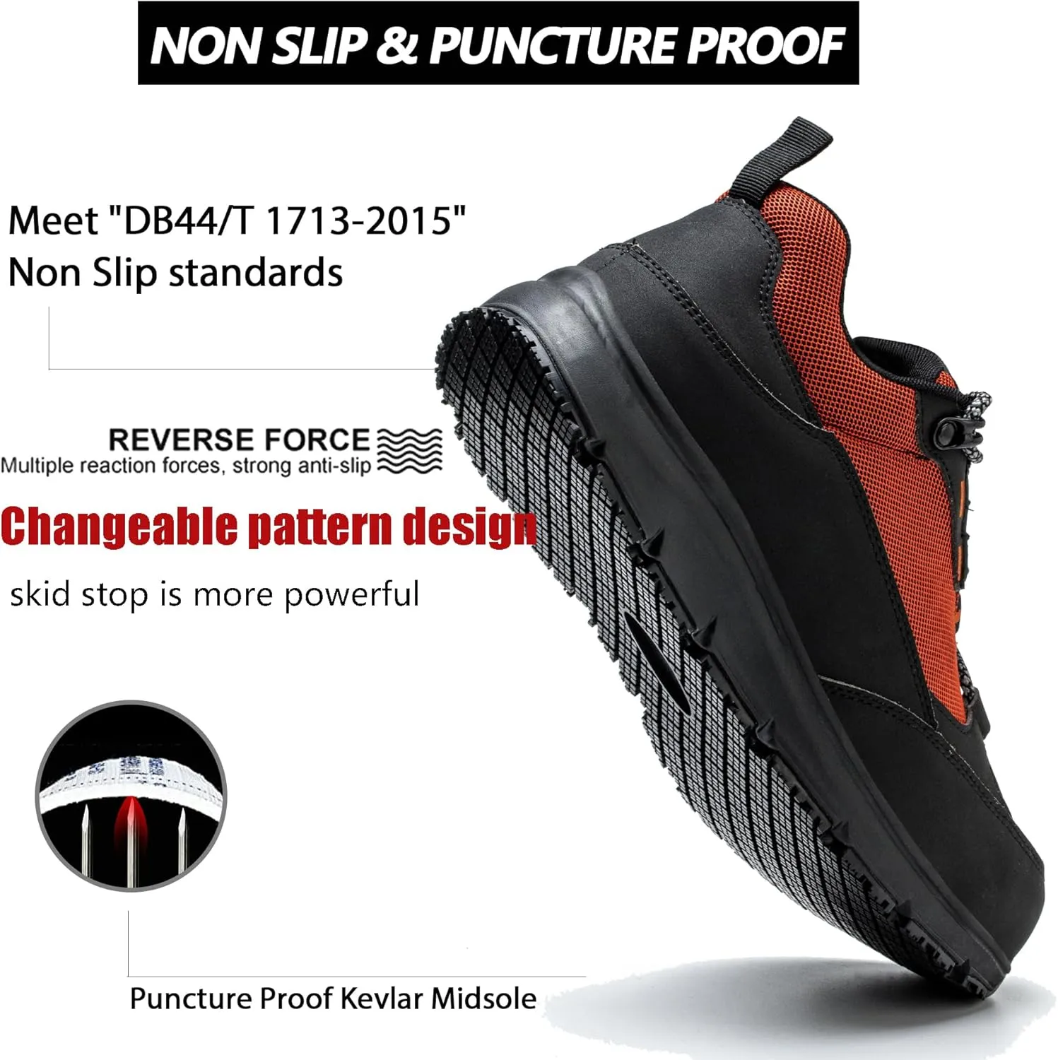 ulogu Steel Toe Shoes for Men Women,Waterproof Non Slip Lightweight Indestructible Work Sneakers,Construction Safety Roofing Zapatos Trabajo Black