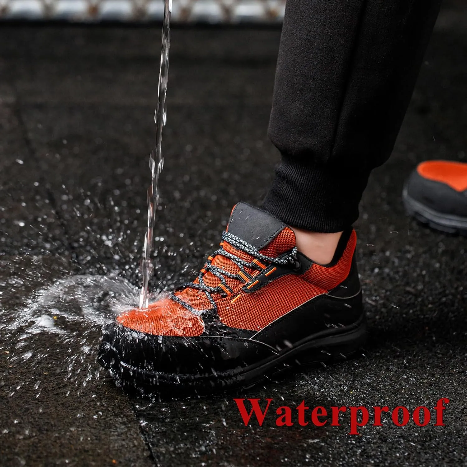 ulogu Steel Toe Shoes for Men Women,Waterproof Non Slip Lightweight Indestructible Work Sneakers,Construction Safety Roofing Zapatos Trabajo Black