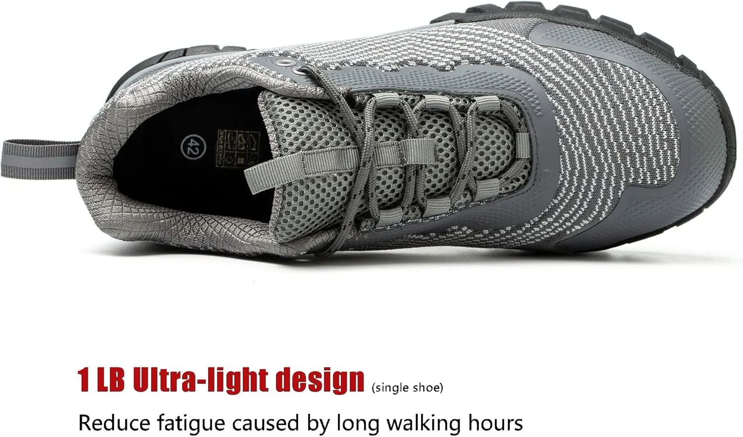 ulogu Waterproof Hiking Shoes for Men Women Comfy Lightweight Non-Slip All Day Walking Work Sneakers 6-Month Warranty