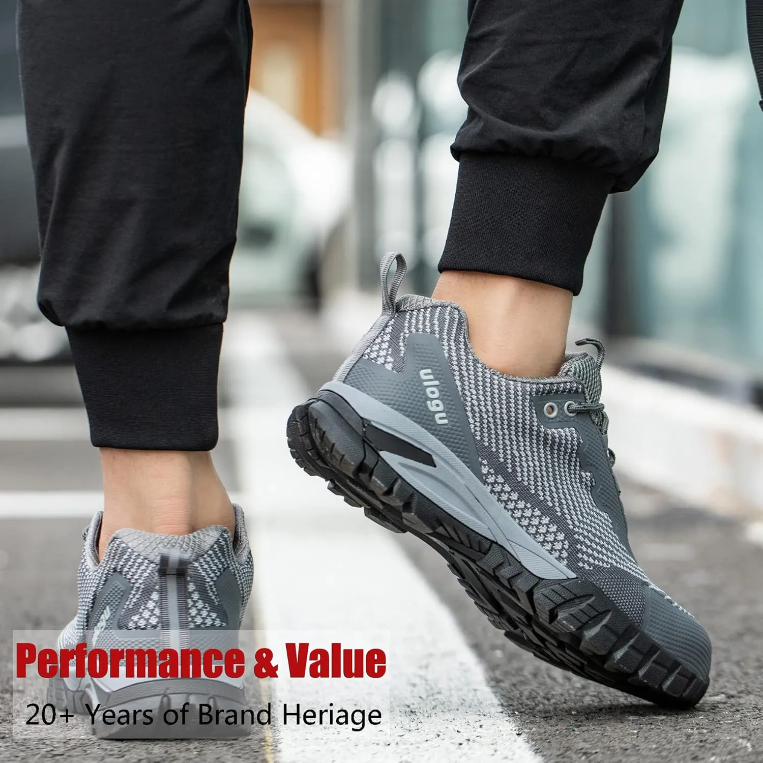 ulogu Waterproof Hiking Shoes for Men Women Comfy Lightweight Non-Slip All Day Walking Work Sneakers 6-Month Warranty