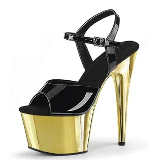 Vujkliy 17CM Electroplating Platform High Heel Sandals Round Toe Stiletto High Heels Dress Sexy Pole Dance Fashion Women's Shoes