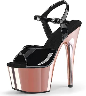 Vujkliy 17CM Electroplating Platform High Heel Sandals Round Toe Stiletto High Heels Dress Sexy Pole Dance Fashion Women's Shoes