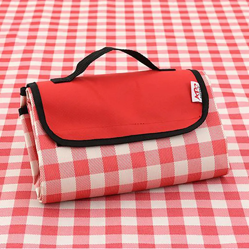 Waterproof Picnic Blanket - Red Grid