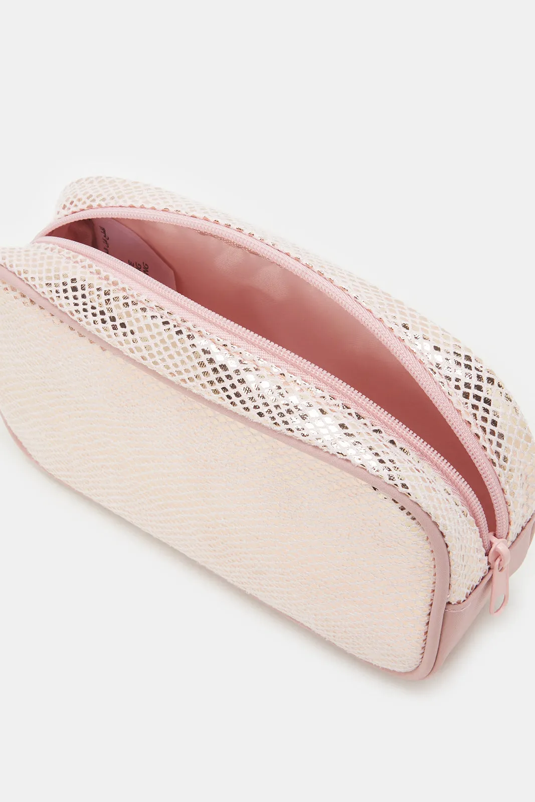 Women Pink Printed Cosmetic Pouch Set (4 Piece)