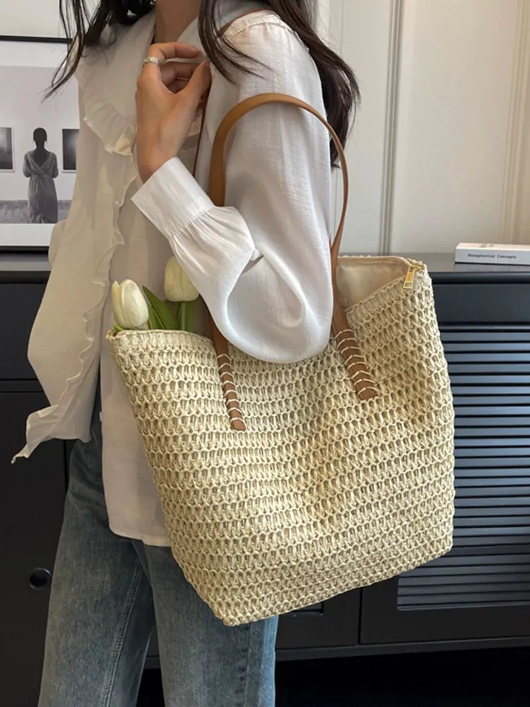 Women's Bag Spring and Summer Simplicity All-Match Super Hot Straw Woven Bag