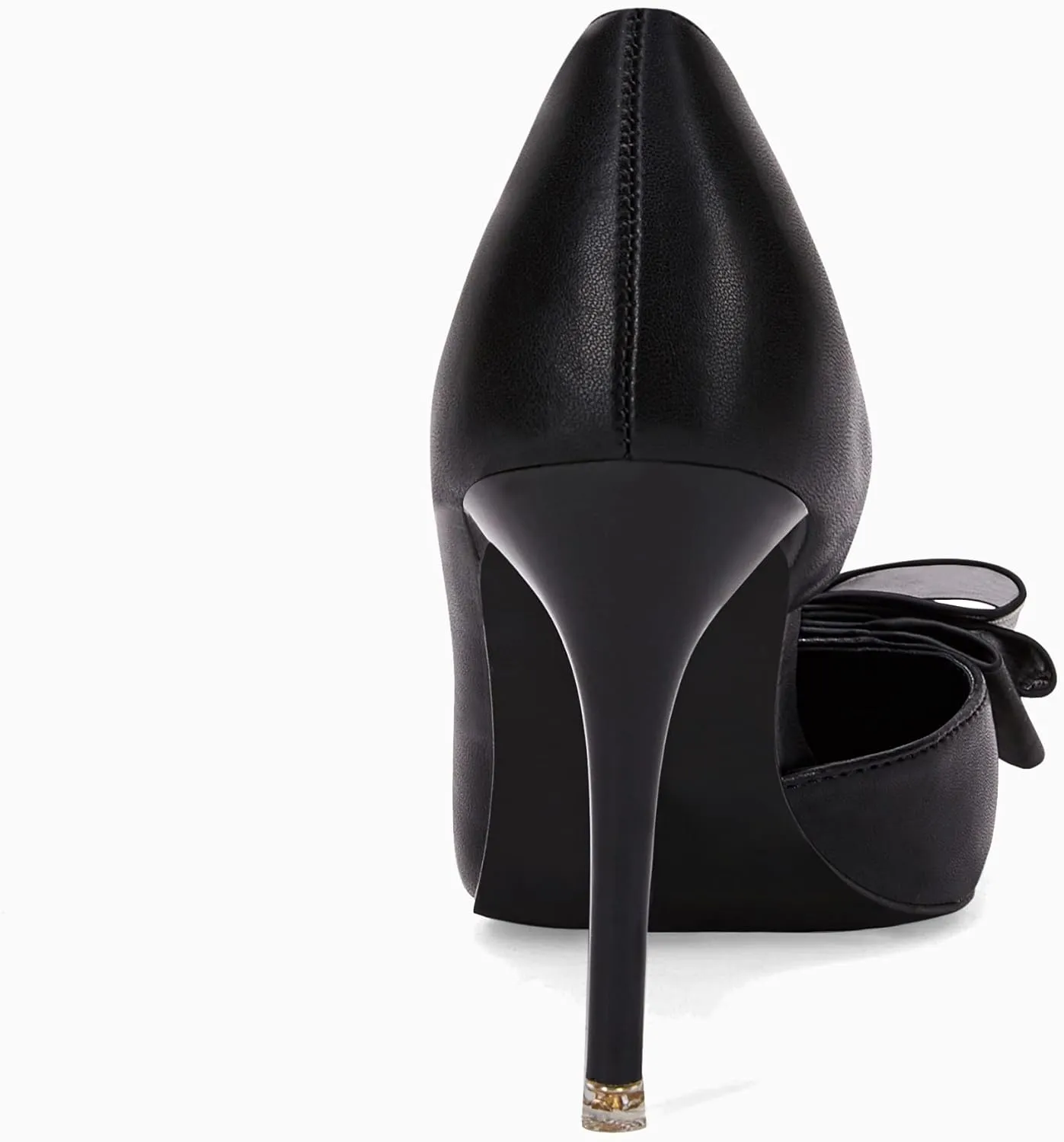Womens Bow Heels Closed Pointed Toe Dress Shoes Stiletto Slip on Wedding Pumps