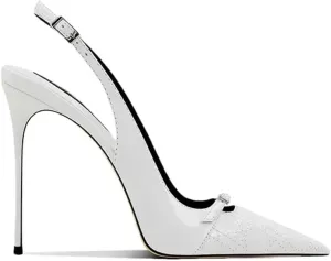 Women's Elegant Decoration Ankle Strap Pumps Pointed Toe High Heels Wedding Bride Casual Shoes
