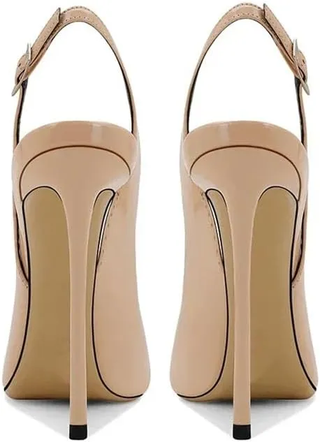 Women's Elegant Decoration Ankle Strap Pumps Pointed Toe High Heels Wedding Bride Casual Shoes