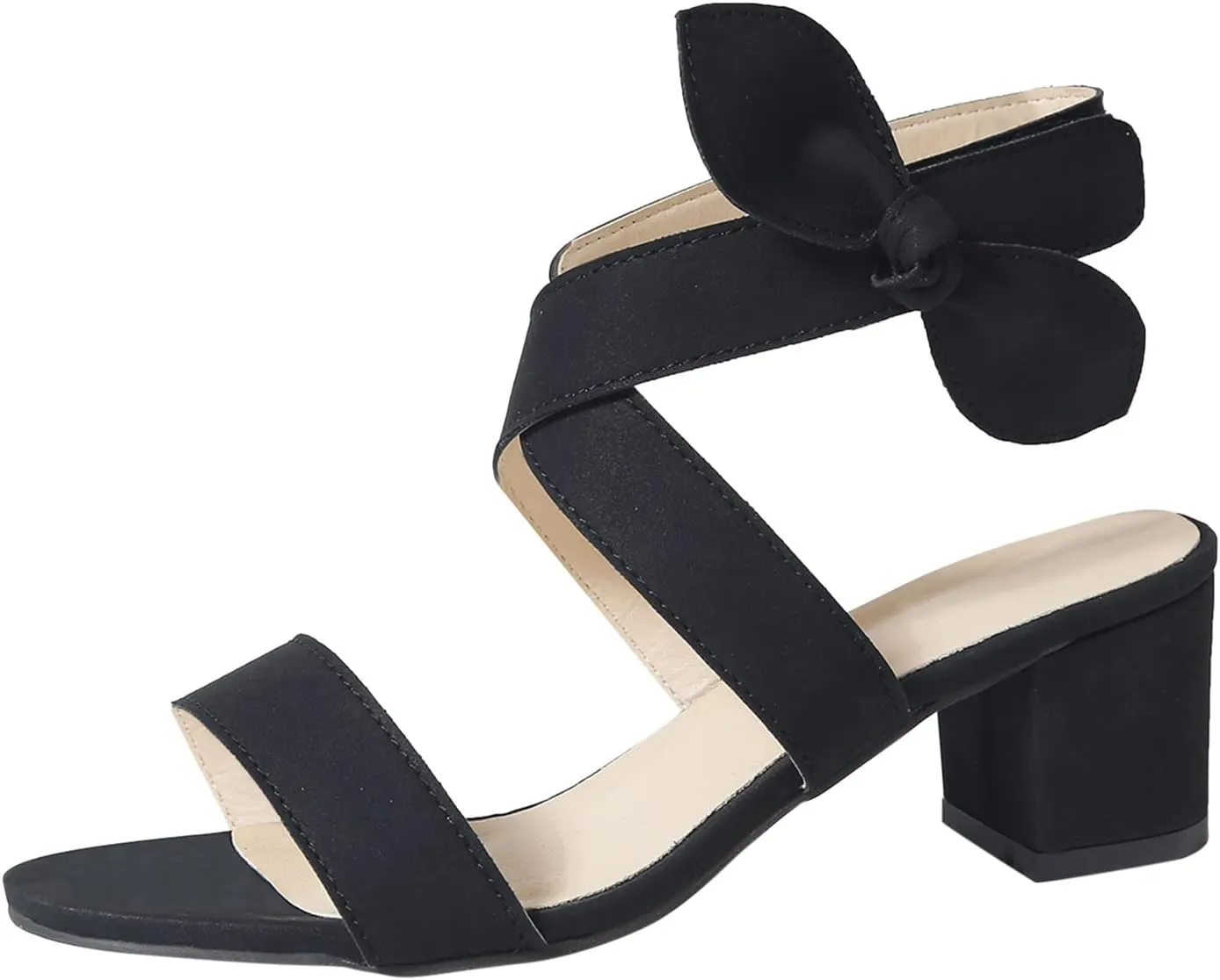 Women's Heel Sandals Open Toe Strap Ankle Buckle Bowknot Dress Pump Shoes Fashion Elegant Casual Summer Chunky Heels