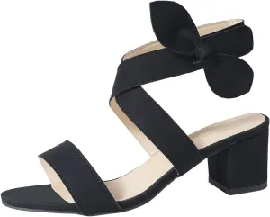 Women's Heel Sandals Open Toe Strap Ankle Buckle Bowknot Dress Pump Shoes Fashion Elegant Casual Summer Chunky Heels