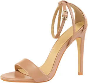 Women's Heeled Sandals Stilettos Open Shallow Mouthed Pointed Ankle Strap Heels Sexy Comfort Strappy Dress Shoes Wedding Bridal Pumps Sandals