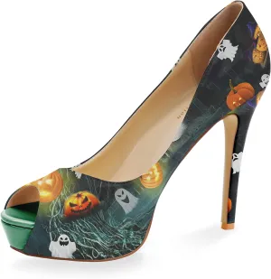 Womens Platform High Stiletto Sandals Heels Pumps Multicolor Floral Printed Peep Toe Sexy Shoes