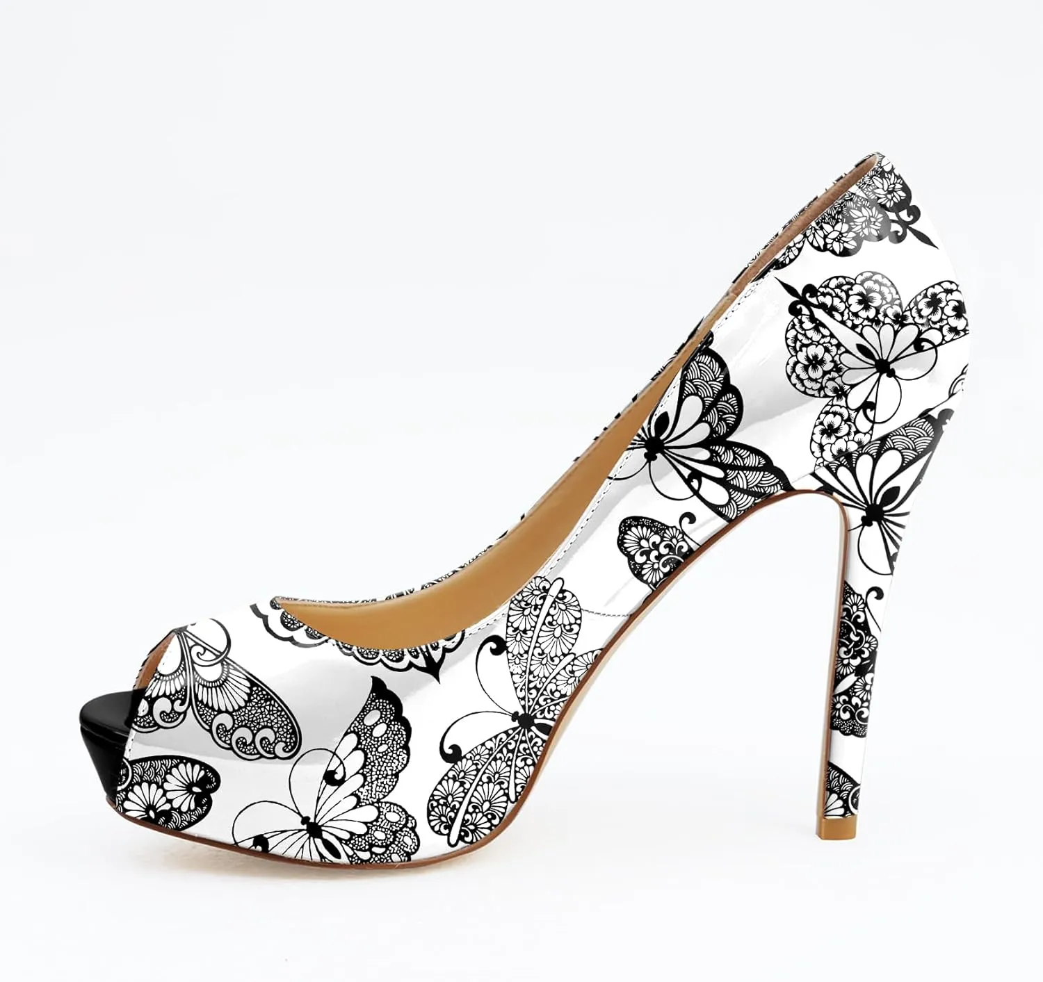 Womens Platform High Stiletto Sandals Heels Pumps Multicolor Floral Printed Peep Toe Sexy Shoes