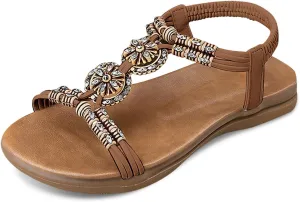 Women's Summer Sandals Slip On Open Toe Casual Beach Footwear Comfortable Flat Shoes For Vacation Travel And