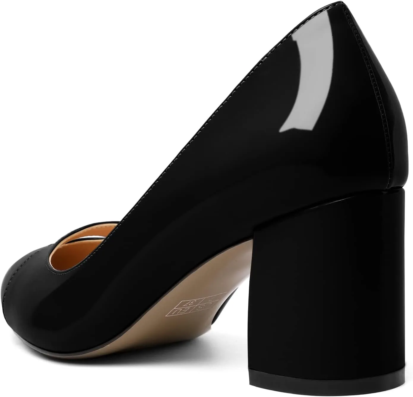 Zamikoo Women's Mid Block Heel Pumps, Pointed Toe Slip On Chunky Heels Ladies Work Office Dress Shoes 2.5 Inches